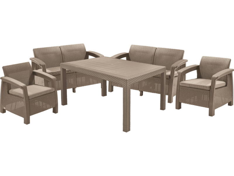 Corfu Fiesta m�anyag kerti b�tor garnit�ra cappuccino - homok